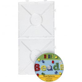 Plaque à picots, Large carré, dim. 15x15 cm, medium, transparent, 2 pièces/ 1 Pq. [HOB-75309]