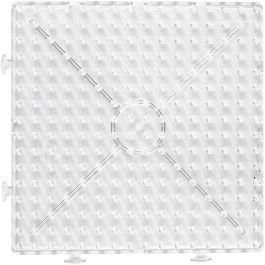 Plaque à picots, Large carré, dim. 15x15 cm, JUMBO, transparent, 1 pièce [HOB-75322]