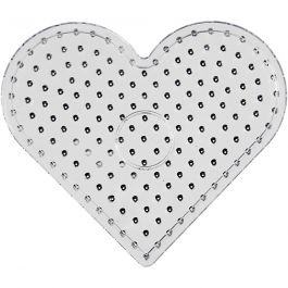 Plaque à picots, coeur, dim. 17,5x17,5 cm, JUMBO, transparent, 1 pièce [HOB-753250]