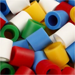 Bügelperlen, Größe 10x10 mm, Lochgröße 5,5 mm, JUMBO, Standard-Farben, 550 sort./ 1 Pck [HOB-75351]