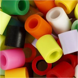 Bügelperlen, Größe 10x10 mm, Lochgröße 5,5 mm, JUMBO, Zusätzliche Farben, 1000 sort./ 1 Pck [HOB-753540]