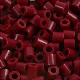 Fotoperlen, Größe 5x5 mm, Lochgröße 2,5 mm, medium, Weinrot (4), 6000 Stk/ 1 Pck [HOB-75504]
