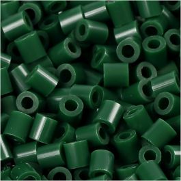 Fotoperlen, Größe 5x5 mm, Lochgröße 2,5 mm, medium, Dunkelgrün (9), 6000 Stk/ 1 Pck [HOB-75559]
