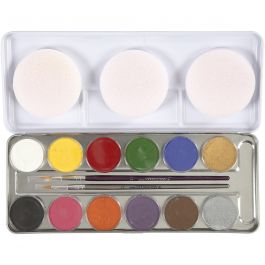 Maquillage Visage à Base d'eau, ass. de couleurs, 12 couleurs/ 1 set [HOB-76136]