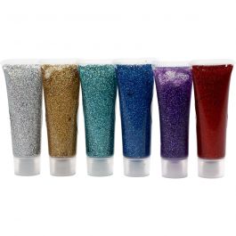 Gel scintillant, ass. de couleurs, 6x18 ml/ 1 Pq. [HOB-76142]