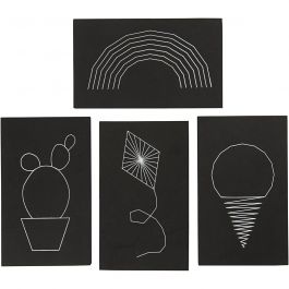 String Art, dim. 20x12 cm, ép. 10 mm, noir, 16 pièces/ 1 Pq. [HOB-76898]