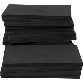 Feuilles De Mousse EVA, dim. 20x12 cm, ép. 10 mm, noir, 16 pièces/ 1 Pq. [HOB-76899]