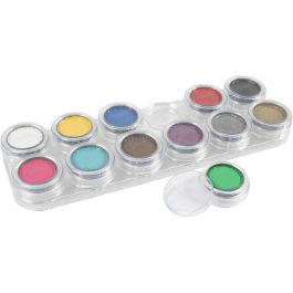 Palette de maquillage pour visage à base d'eau, ass. de couleurs, 12x2.50 ml/ 1 pièce [HOB-77002]