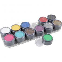 Palette de maquillage pour visage à base d'eau, ass. de couleurs, 12x15 ml/ 1 pièce [HOB-77003]