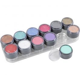Palette de maquillage pour visage à base d'eau, ass. de couleurs, 12x15 ml/ 1 pièce [HOB-77066]