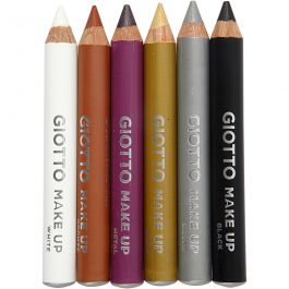 Crayons de maquillage, L : 9 cm, couleur extra, 6 pièces/ 1 Pq. [HOB-77202]