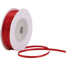 Ruban de satin, L : 3 mm, rouge, 30 m/ 1 rouleau [HOB-780034]