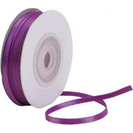 Ruban de satin, L : 3 mm, violet foncé, 30 m/ 1 rouleau [HOB-780044]