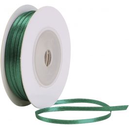 Ruban de satin, L : 3 mm, vert foncé, 30 m/ 1 rouleau [HOB-780064]