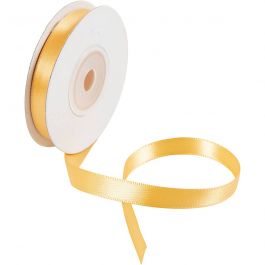 Ruban de satin, L : 10 mm, jaune, 10 m/ 1 rouleau [HOB-780114]