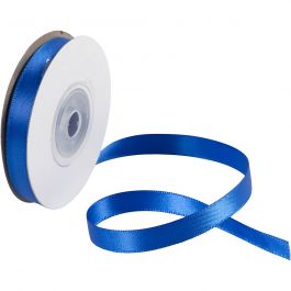 Ruban de satin, L : 10 mm, bleu, 10 m/ 1 rouleau [HOB-780154]