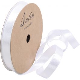 Ruban de satin, L : 10 mm, blanc, 3x10 m/ 1 rouleau [HOB-780201]