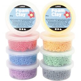 Foam Clay Large, ass. de couleurs, 8x20 gr/ 1 Pq. [HOB-780950]