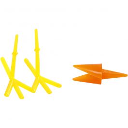 Becs et pattes de poules, H : 28 mm, L : 30+37 mm, orange, jaune, 8 set/ 1 Pq. [HOB-78280]