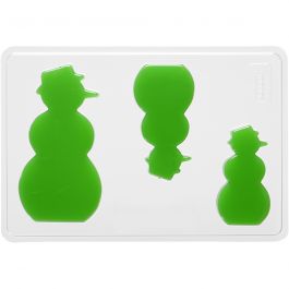 Moule décoratif, bonhomme de neige, H : 6+8+10 cm, P: 9 mm, dim. 14,9x22 cm, 1 pièce [HOB-78635]
