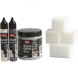 Beton-Effektpaste, Grau, 1 Set [HOB-78667]