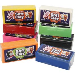 Knetmasse, Sortierte Farben, 8x500 g/ 1 Pck [HOB-78695]