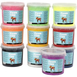 Foam Clay® , Sortierte Farben, 10x560 g/ 1 Pck [HOB-78830]