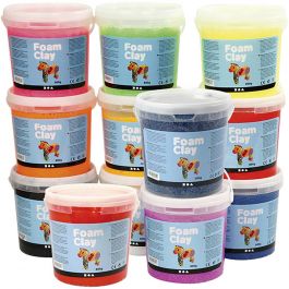 Foam Clay® , Inhalt kann variieren , Sortierte Farben, 12x560 g/ 1 Pck [HOB-78834]