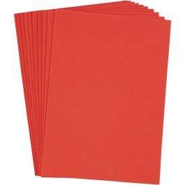 Feuille De Mousse EVA, A4, feuille 210x297 mm, ép. 2 mm, rouge, 10 flles/ 1 Pq. [HOB-79044]