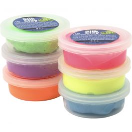 Silk Clay®, couleurs néons, 6x14 gr/ 1 Pq. [HOB-79140]