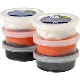 Silk Clay®, noir, orange, blanc, 6x14 gr/ 1 Pq. [HOB-79149]
