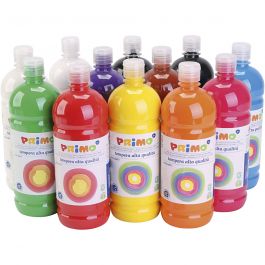 Peinture à la détrempe Mate, mate, ass. de couleurs, 12x1000 ml/ 1 Pq. [HOB-642197]