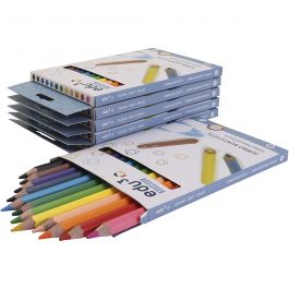 edu3 Jumbo-Buntstifte, Dicke 10 mm, Mine 5 mm, Sortierte Farben, 6x12 Stk/ 1 Pck [HOB-409825]