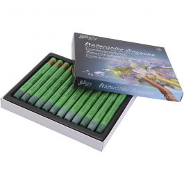 Pastels à la cire aquarellables, kadmium green (345), 12 pièces/ 1 Pq. [HOB-427366]