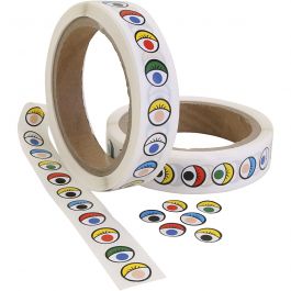 Yeux autocollants, d 13 mm, ass. de couleurs, 2000 pièces/ 1 Pq. [HOB-230149]