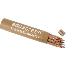 edu Green Jumbo-Buntstifte, Mine 5 mm, Sortierte Farben, 12 Stk/ 1 Pck [HOB-408114]