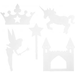 Märchen, H 13,5-27,5 cm, B 9,5-25 cm, 230 g, Weiß, 16 Stk/ 1 Pck [HOB-95204]