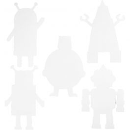 Roboter, H 22,5-24 cm, B 15-16 cm, 230 g, Weiß, 16 Stk/ 1 Pck [HOB-95207]