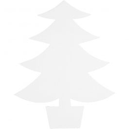 Weihnachtsbaum, H 21,5 cm, B 16,5 cm, 230 g, Weiß, 25 Stk/ 1 Pck [HOB-95211]