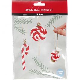 Mini Kit DIY, cannes à sucre de Noël comme décoration à suspendre, 1 Pq. [HOB-977354]