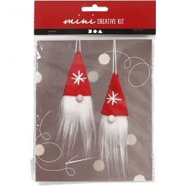 Mini Kit DIY, lutin de Noël à suspendre, H : 11 cm, 1 Pq. [HOB-977400]