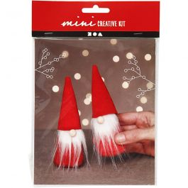 Mini Kreativ Set, Weihnachtswichtel, H 12 cm, Rot, 1 Pck [HOB-977401]