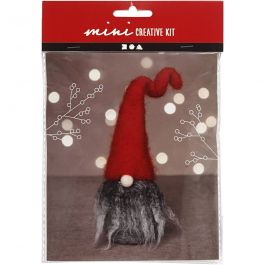 Mini Kreativ Set, Weihnachtswichtel mit grauem Bart, H 13 cm, 1 Pck [HOB-977403]