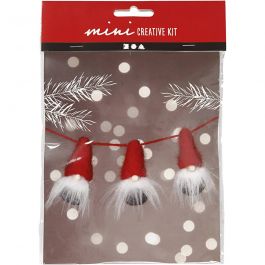 Mini Kreativ Set, Weihnachtswichtel an einem Seil, H 6 cm, 1 Pck [HOB-977407]