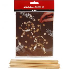 Mini Kit DIY, chèvre de paille traditionnelle, H : 7 cm, 1 set [HOB-977413]