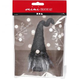 Mini Kreativ Set, Weihnachtswichtel, H 13 cm, Grau Melange, 1 Pck [HOB-977428]