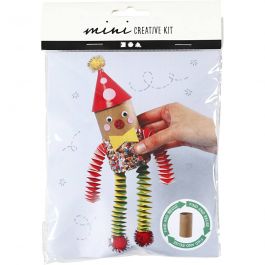 Mini Kreativ Set, Clown aus einer Papprolle, 1 Pck [HOB-977432]