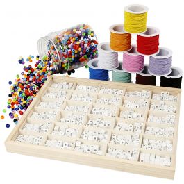 Set für Armbänder aus Buchstaben-Perlen, 1 Set [HOB-97768]