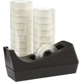 Tischabroller und Klebeband, B 15 mm, 1 Set [HOB-99117]