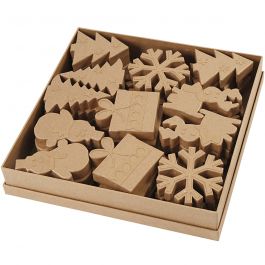 Formes de Noël , H : 10-14 cm, 6x6 pièces/ 1 Pq. [HOB-99345]